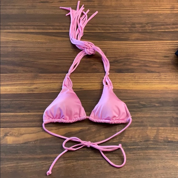 Victoria's Secret Other - NWOT VS pink triangle fringe bikini festival top